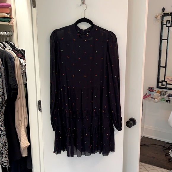 FARM Rio Dresses & Skirts - Never worn black dress with colorful polka dots
